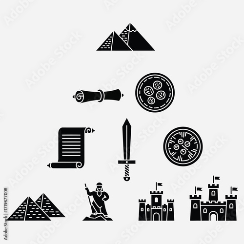 Security and Surveillance Technology Icons for Digital Safety and Protection