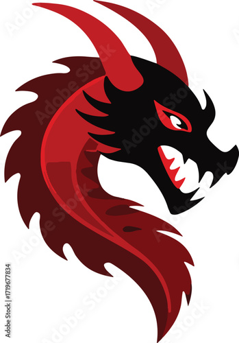 Wallpaper Mural Dragon Head Logo Vector Icon Illustration Torontodigital.ca