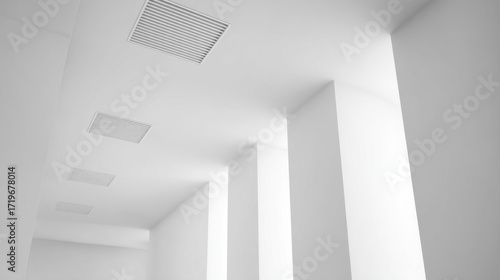 Wallpaper Mural Modern Minimalist Ceiling Design with Air Vents and Clean Lines in Neutral Tones for Contemporary Interiors Torontodigital.ca