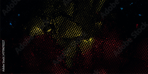 dark abstract background scattered yellow red highlights dotted texture mystery intensity dramatic