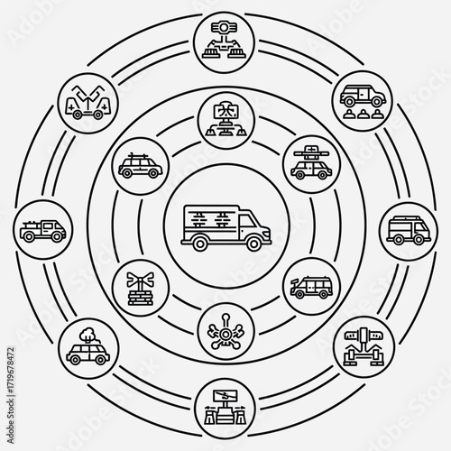 Smart Transportation Network Vehicle Connectivity Illustration