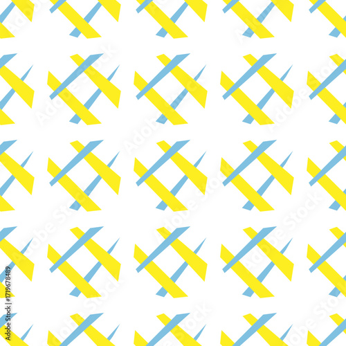Abstract Geometric Pattern With Yellow and Blue