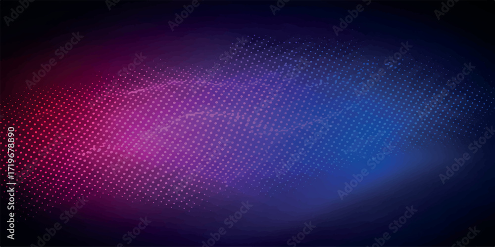 Obraz premium abstract digital wave pattern vibrant gradient pink blue grid small dots technology futuristic motion