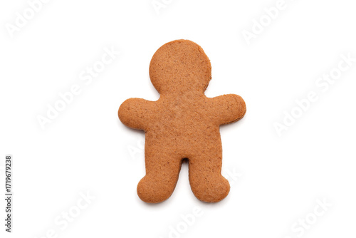 Gingerbread man cookie isolated on a white background