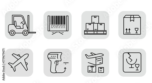 Shipping and Freight Management Vector Icons