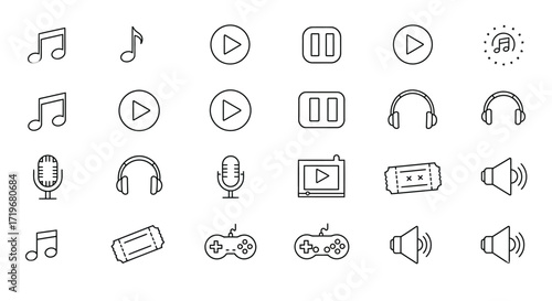 Simple Music Video Gaming UI Elements