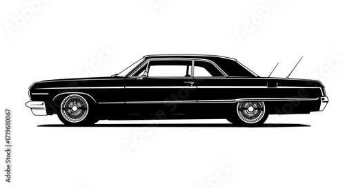 1964 Chevy Impala Lowrider Vector Illustration