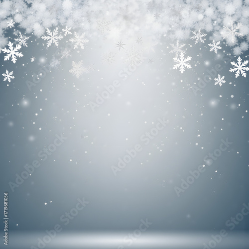 Snowflakes falling on a blue background for winter season decoration  