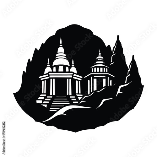 Ajanta Caves Ancient Buddhist Monument Silhouette