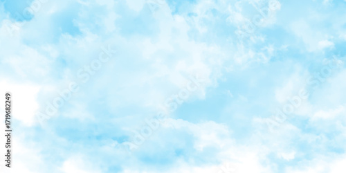 Blue sky in grunge style, White cumulus clouds on blue sky, closeup of white clouds in the sky with the sunlight in the daytime showing freedom, beautiful nature in the morning.