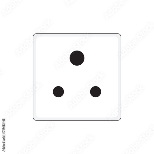 Type M power socket vector illustration, common in South Africa and India, featuring three large round pins, ideal for travel guides, electrical resources, safety manuals, and global plug standards