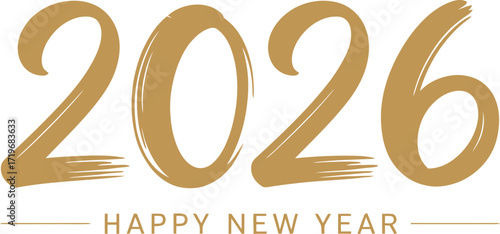 Elegant golden year 2026 text for New Year celebration