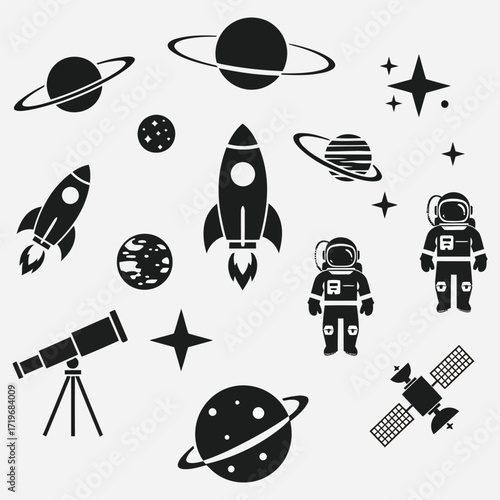 Space Exploration Rockets, Planets, Astronauts & Stars