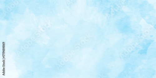 Abstract watercolor blue sky, painterly clouds and gradient, white clouds in a gentle watercolor style image, watercolor painting of a bright blue sky above a landscape of soft.