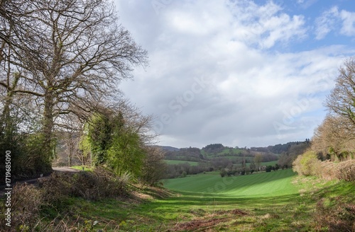 Country lane near The Goggin, Shropshire, England