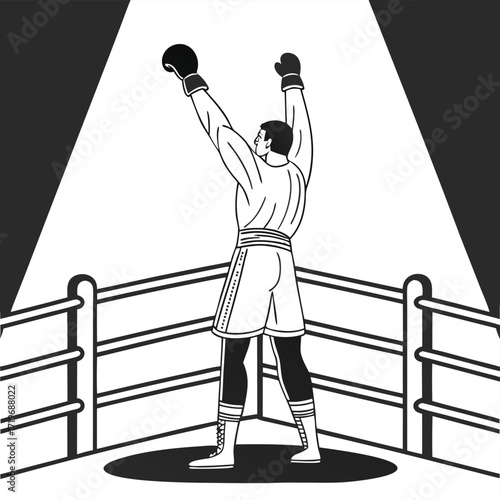 vector a boxer stand with pose vector silhouette