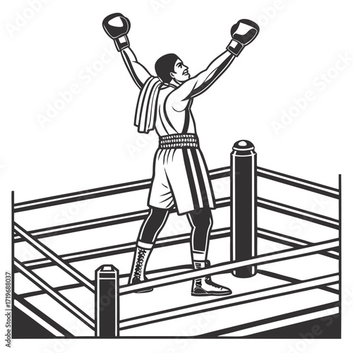 vector a boxer stand with pose vector silhouette