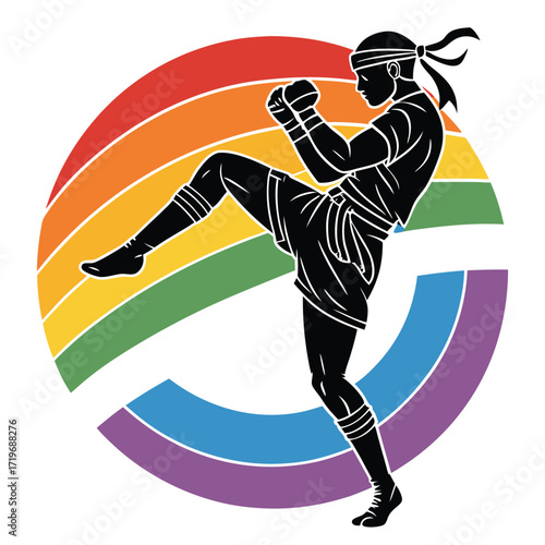 vector a boxer stand with pose vector silhouette