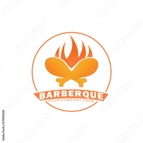barbecue food vector logo