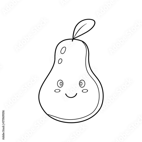Cartoon fruit line art