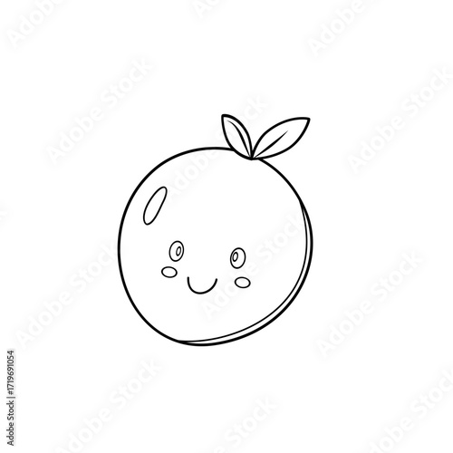 Cartoon fruit line art