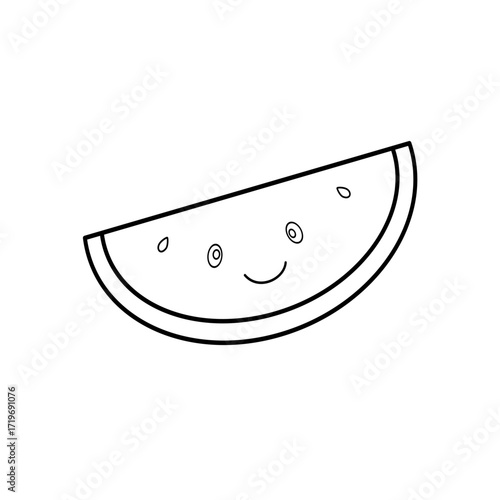 Cartoon fruit line art