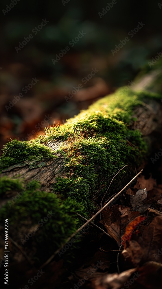 Fototapeta premium Moss covered log detail