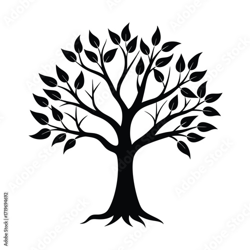 Half branch silhouette design vector illustration