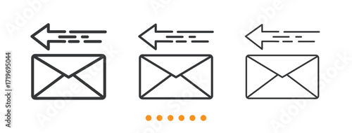 Incoming email icon. Thin line icon vector