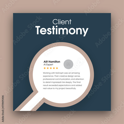 Customer feedback testimonial social media post web banner design template