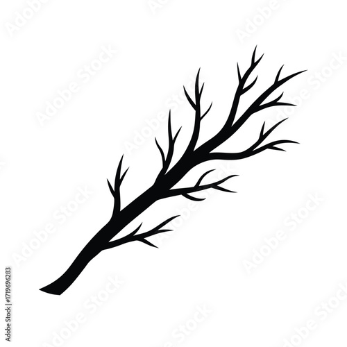 Small branch part silhouette vector illustration