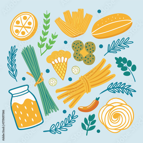 Food blog flat vector illustration