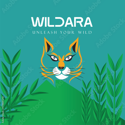 Wild Jungle Cat Logo Design