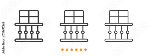 Balcony icon. Thin line icon vector