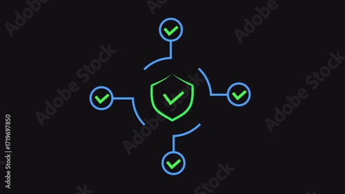 Zero-Trust Architecture Check — Seamless Loop, Alpha Channel — For IT Security Explainers & Status Pages