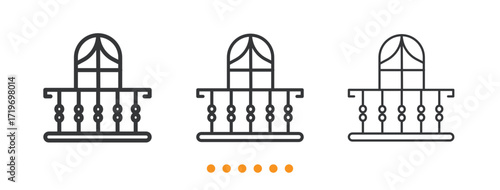 Balcony icon. Thin line icon vector