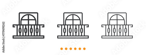 Balcony icon. Thin line icon vector