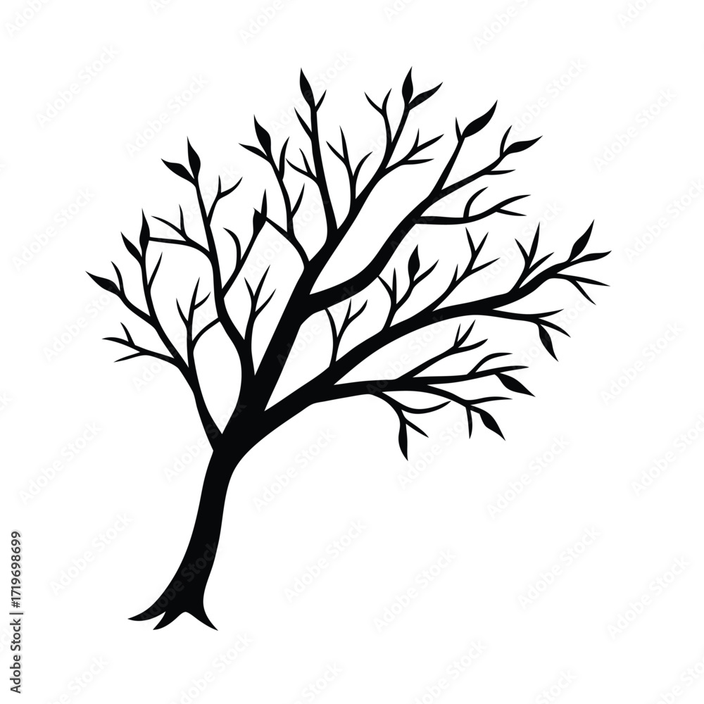 Obraz premium Papaya branch part silhouette vector illustration