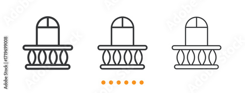 Balcony icon. Thin line icon vector