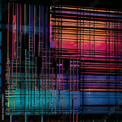 • Retro television glitch texture, static screen noise, old broadcast error.