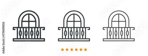 Balcony icon. Thin line icon vector