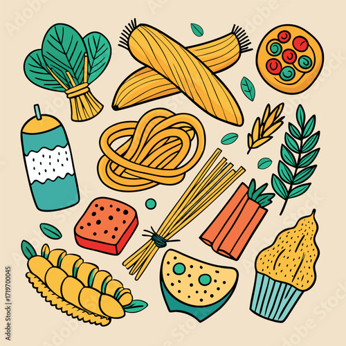 Food blog flat vector illustration