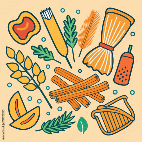 Food blog flat vector illustration