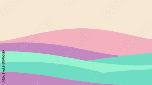 Pastel colored abstract rolling hills landscape pink