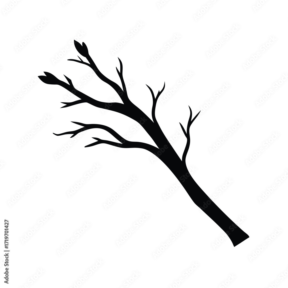 Fototapeta premium Isolated tree branch silhouette vector illustration