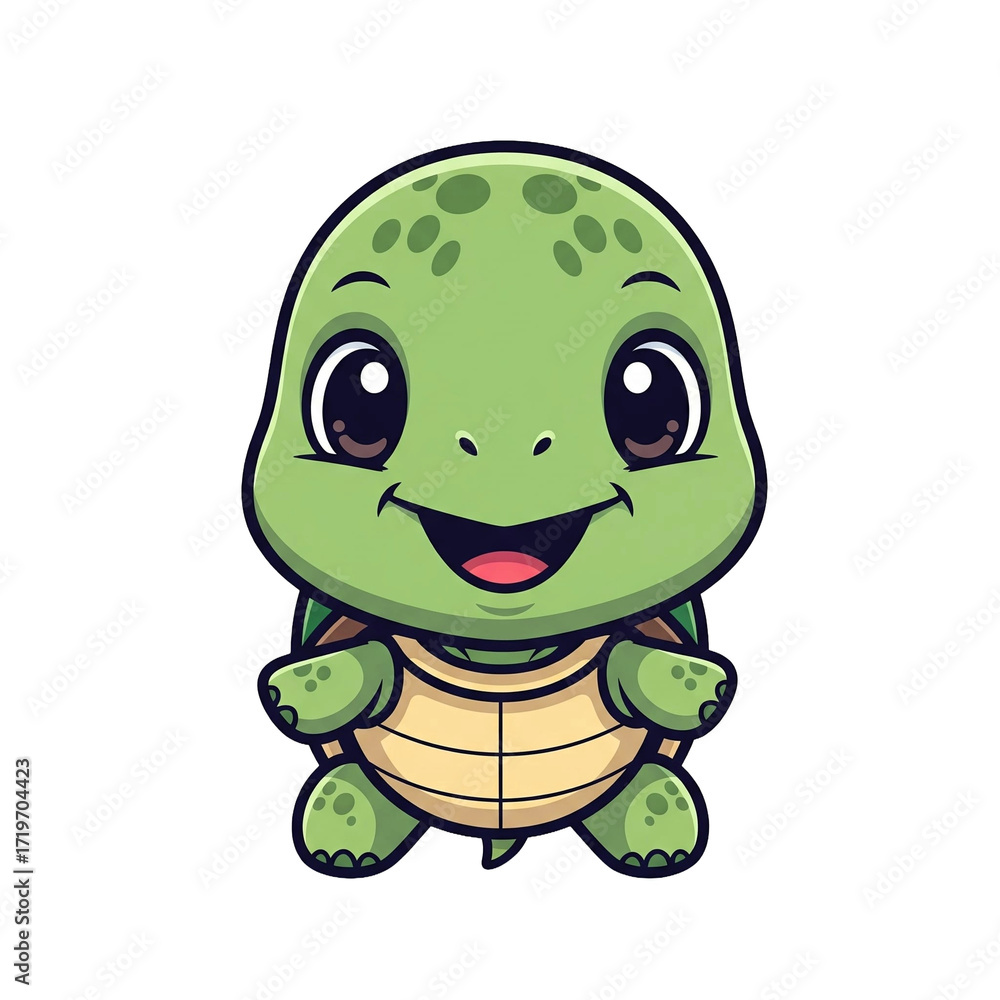 Fototapeta premium Niedliche Schildkröte, transparenter Hintergrund, PNG