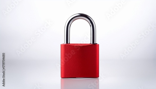 red padlock isolated on white background