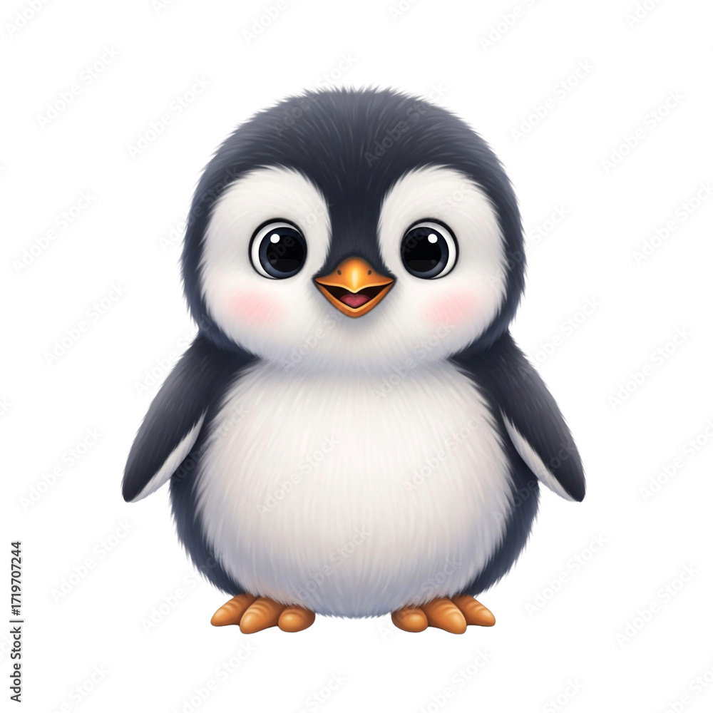Fototapeta premium Niedlicher Pinguin, transparenter Hintergrund, PNG