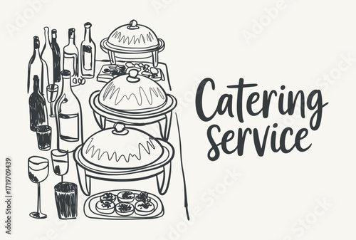 A Vibrant Display of Delicious Dishes and Beverages Showcasing the Art of Catering Service for Any Special Occasion or Event