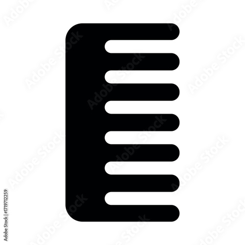 An illustration of a black icon of a beauty salon hairdressing services on a white background